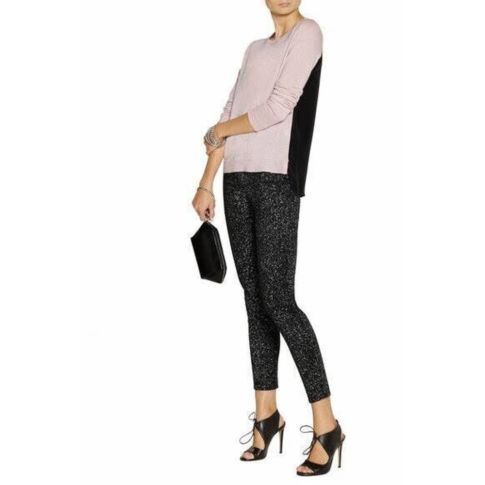 Mason Womens Raglan Sleeve Cashmere Silk Sweater Size L Blush Black Lightweight